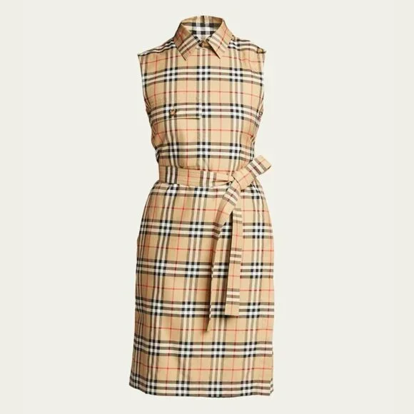 Burberry Karla Vintage Check Sleeveless Shirtdress - Size 10​ US - Picture 3 of 12